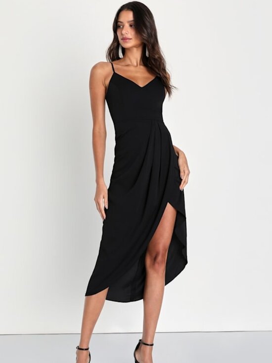 Lulus Dresses & Skirts - Lulus Reinette Black Midi Dress - Size M